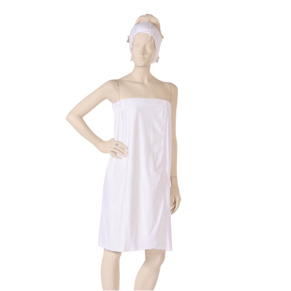Spa Wrap in Stretch Terry Fabric - White