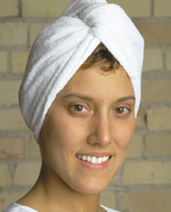 Stretch Terry Hair Wrap Twist in White