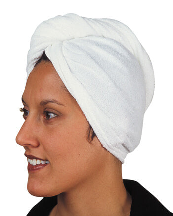 Stretch Terry Hair Wrap Twist in White