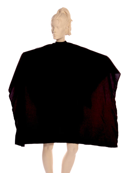 Multi-Purpose Salon Cape in 100%  Lightweight Antron Nylon Fabric in Black