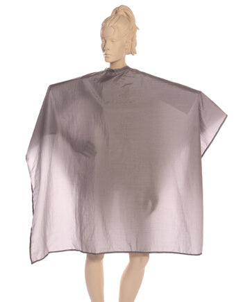 Multi-Purpose Salon Cape in 100%  Lightweight Antron Nylon Fabric in Grey