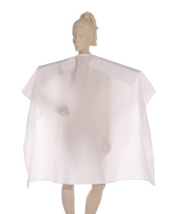 Multi-Purpose Salon Cape in 100%  Lightweight Antron Nylon Fabric in White