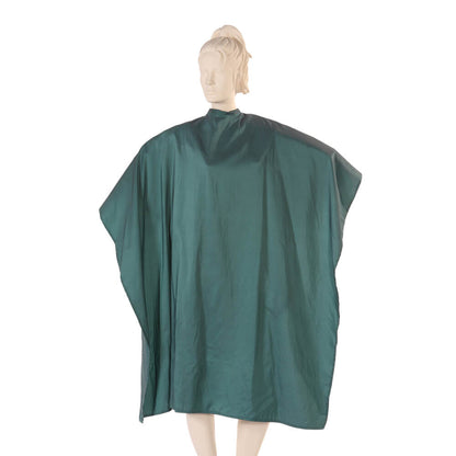 Multi-Purpose Salon Cape in Dark Green Iridescent Silkara Fabric