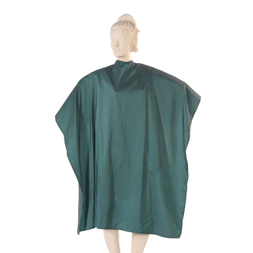 Multi-Purpose Salon Cape in Dark Green Silkara Fabric - Green