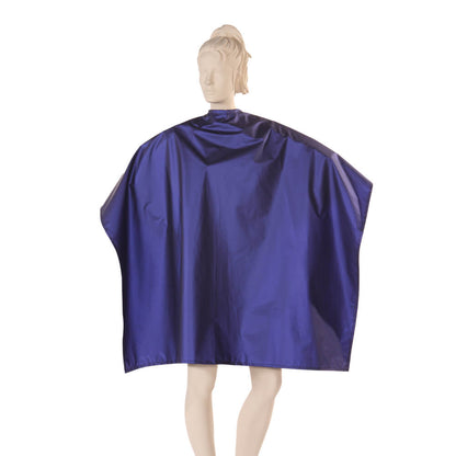 Waterproof Salon Cape In Matte Blue Made With Polyurethane Fabric
