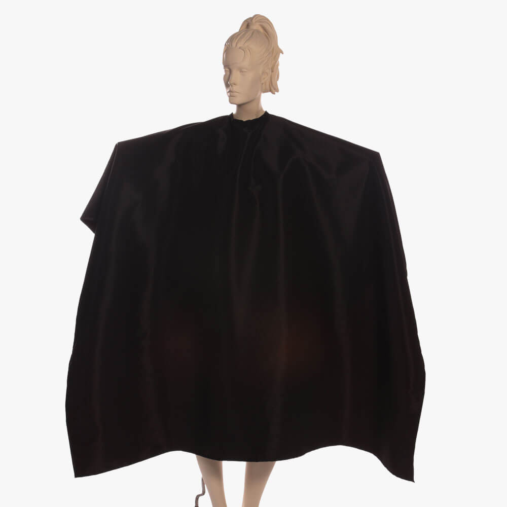 Super Salon Cape in Silkara Iridescent Fabric - Black