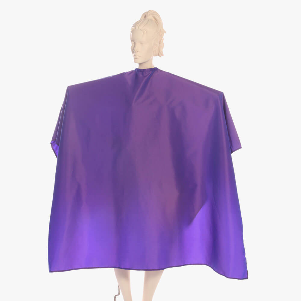Super Salon Cape Silkara Iridescent Fabric in Beautiful Navy – Salonwear