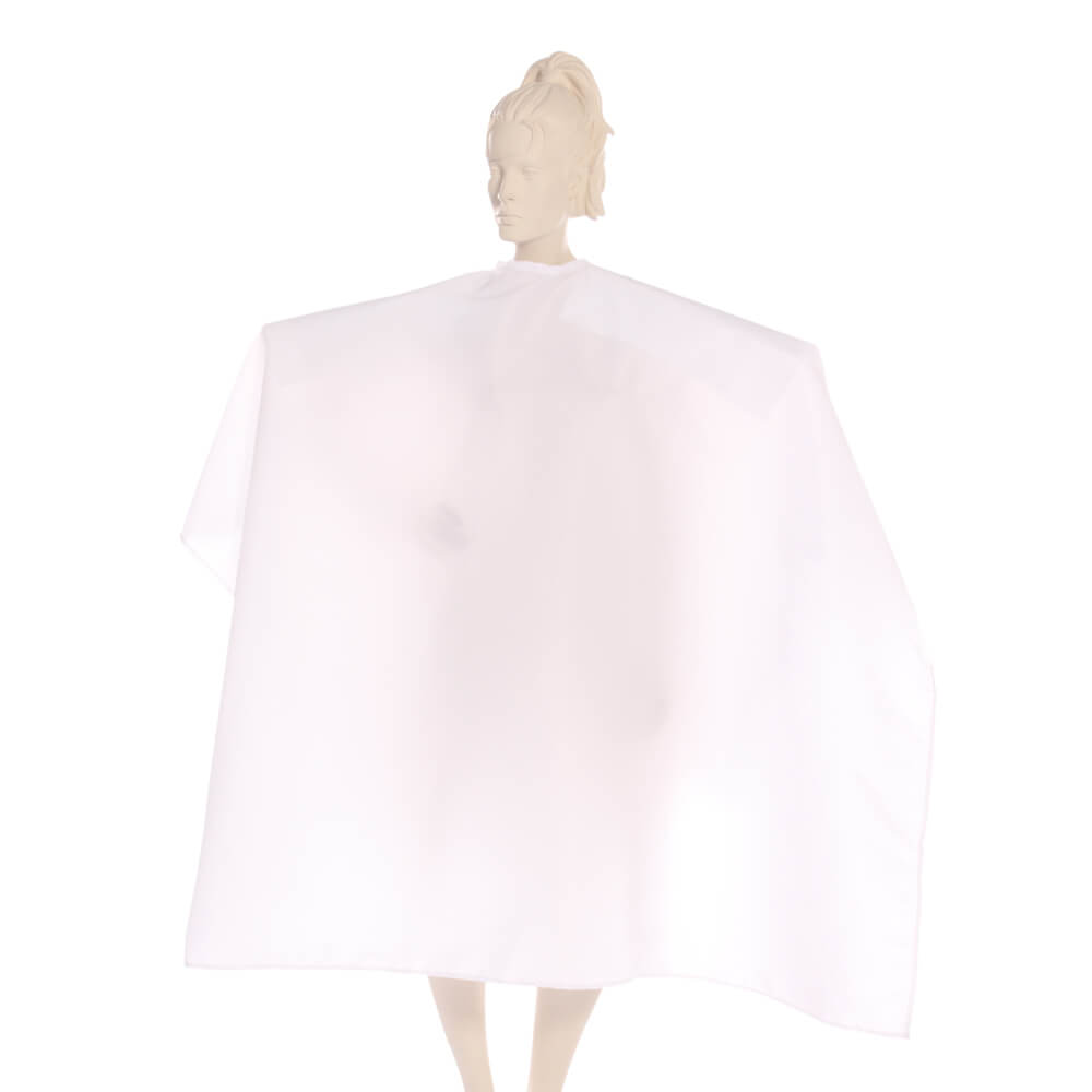 Super Salon Cape in Silkara Iridescent Fabric - White