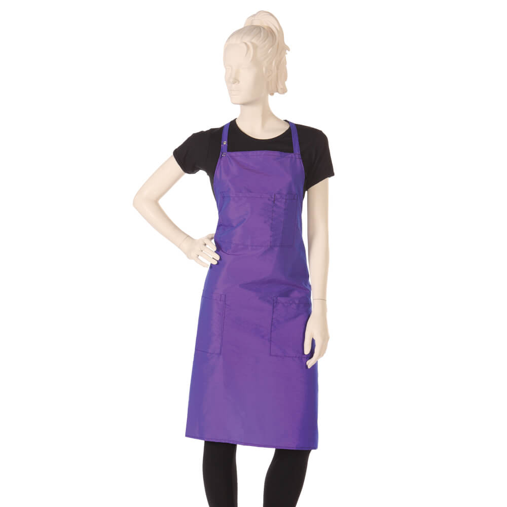 Multi-purpose Bib Apron in Purple Iridescent Silkara Fabric