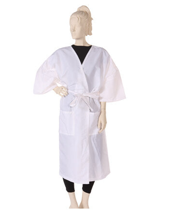 Client Gown Silkara Iridescent Fabric in White