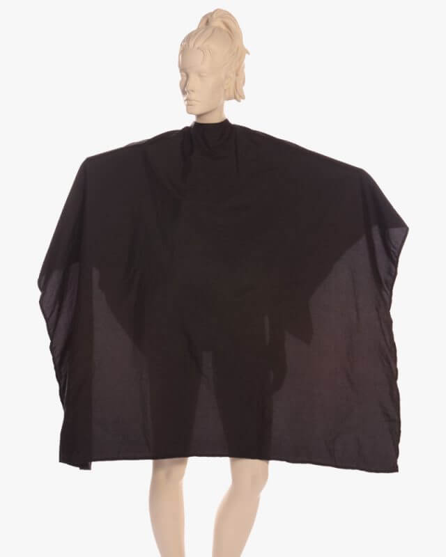 Multi-Purpose Salon Cape in 100% Lightweight Antron Nylon Fabric in Black