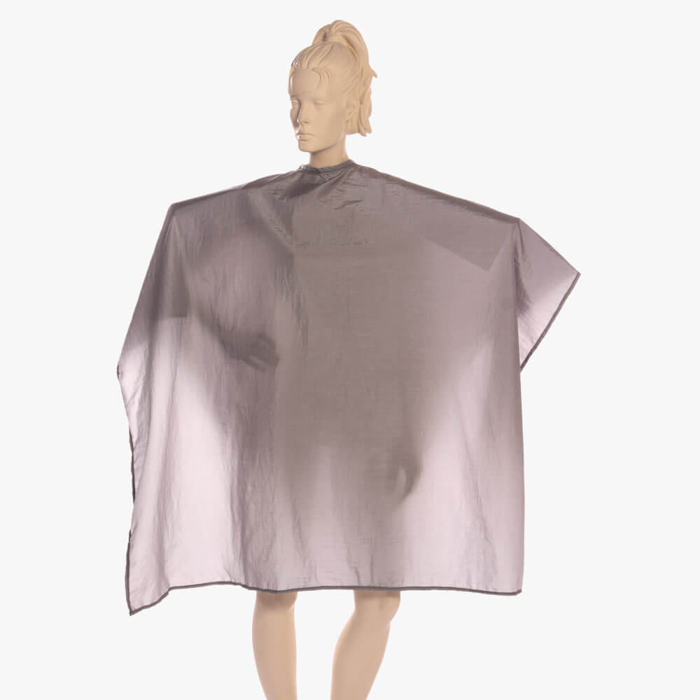 Multi-Purpose Salon Cape in 100% Lightweight Antron Nylon Fabric in Grey 