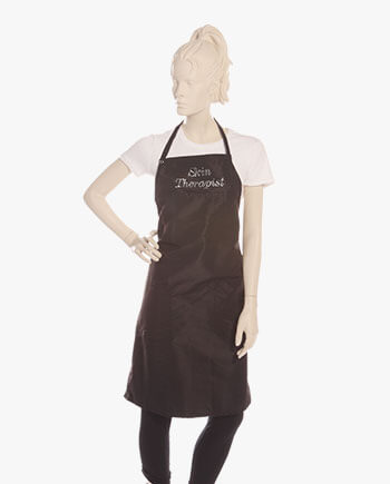 Black Bib Apron with Rhinestone Skin Therapist