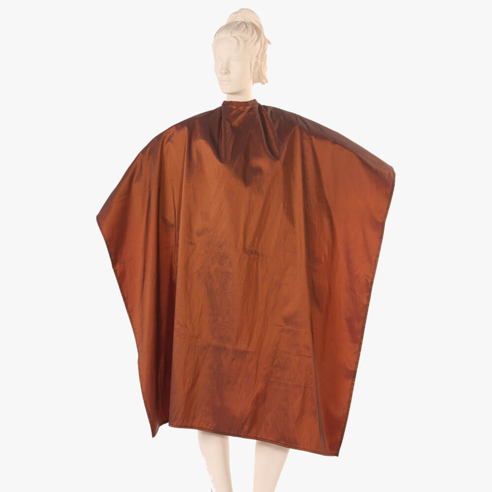 Multi-Purpose Salon Cape in Dark Green Silkara Fabric - Bronze