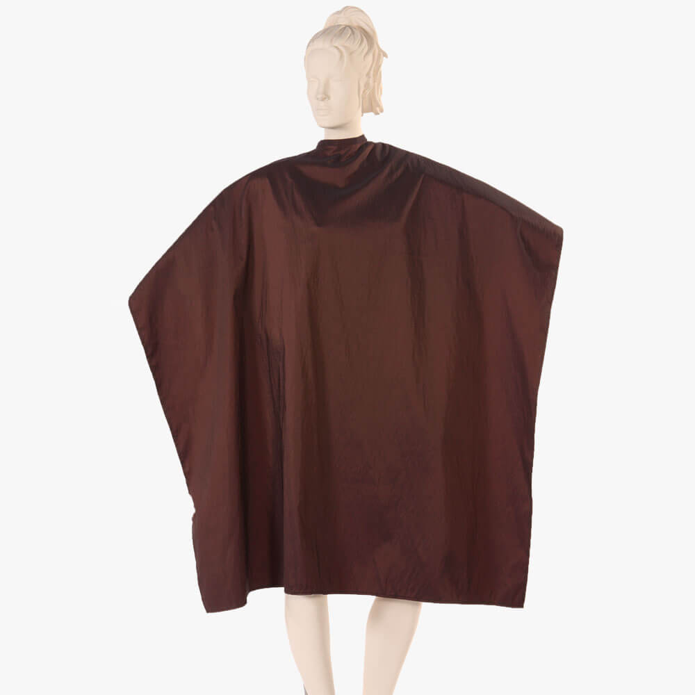 Multi-purpose Salon Cape in Brown Iridescent Silkara Fabric brown