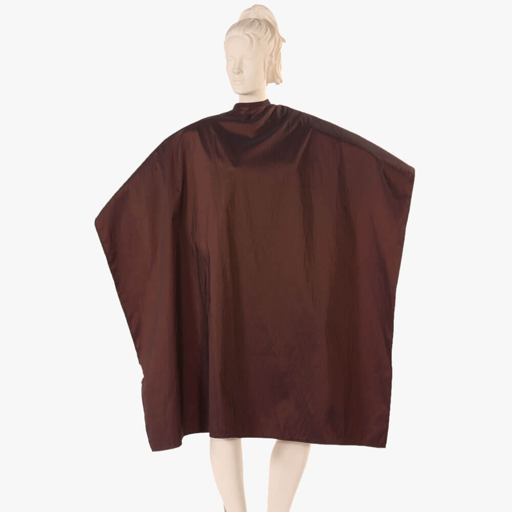 Multi-Purpose Salon Cape in Dark Green Silkara Fabric - Brown