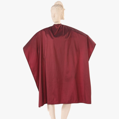 Multi-Purpose Salon Cape in Burgundy Iridescent Silkara Fabric