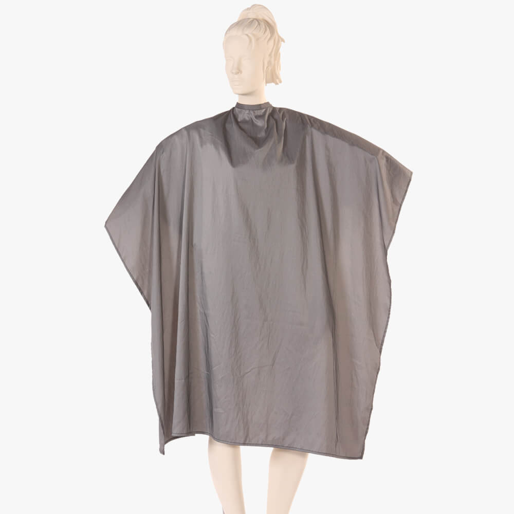 Multi-Purpose Salon Cape in Dark Green Silkara Fabric - Silver