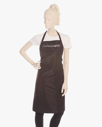 Black Bib Apron with Rhinestone Cosmetologist