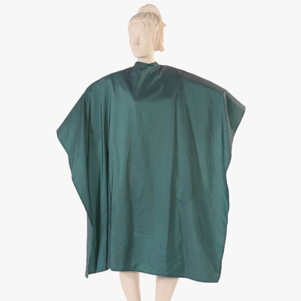 Multi-Purpose Salon Cape in Dark Green Silkara Fabric Green