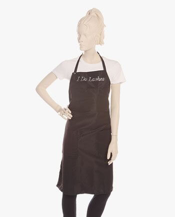 Black Bib Apron with Rhinestone I do Lashes