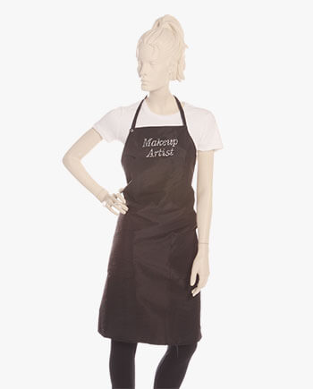 Black Bib Apron with Rhinestone Make Up Artist