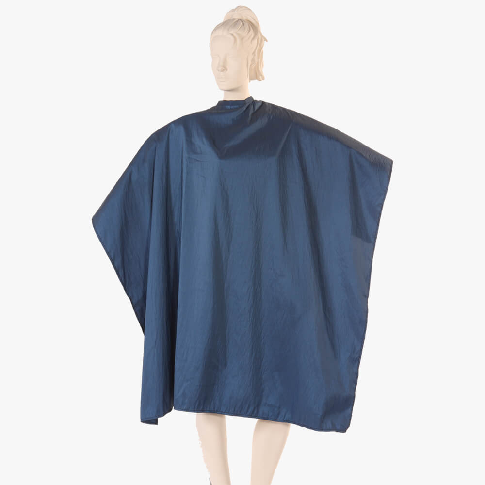 Multi-Purpose Salon Cape in Dark Green Silkara Fabric - Navy