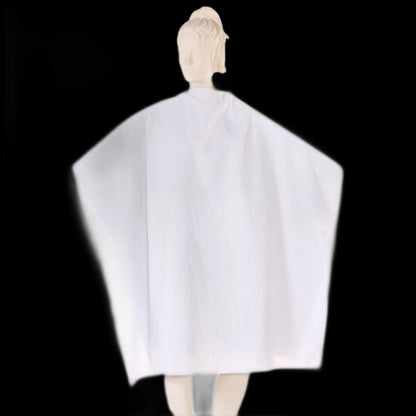Multi-Purpose Salon Cape in White Iridescent Silkara Fabric